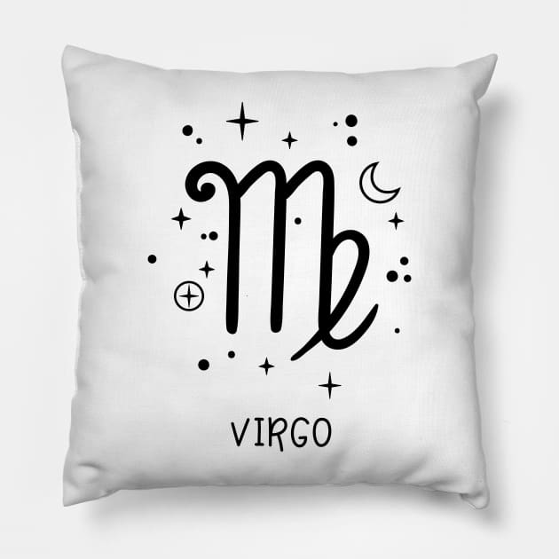 Virgo Celestial Zodiac Sign Symbol Pillow by The Cosmic Pharmacist