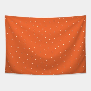 White Dots on Orange Tapestry