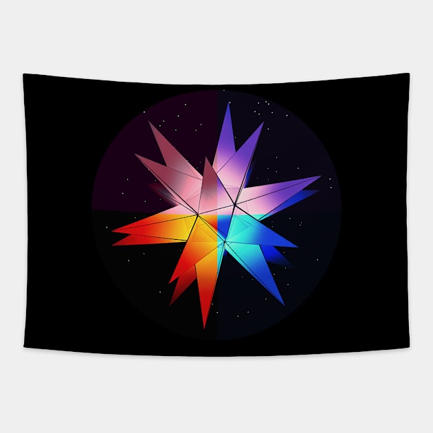 Rainbow colored christmas star Tapestry by Bailamor