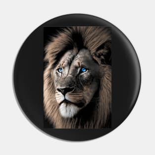 Lion with blue eyes Pin