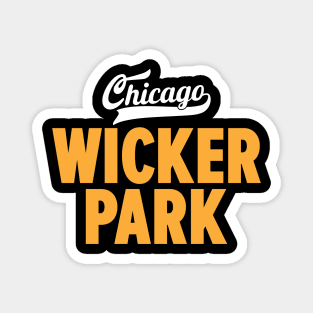 Wicker Park Chicago Minimal Logo Design - Chicago Neighborhood Series Magnet