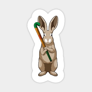 Bunny at Hockey with Hockey stick Magnet