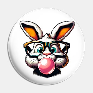 Cool Bunny Blowing Bubble Shirt – Quirky Easter Day Apparel Pin