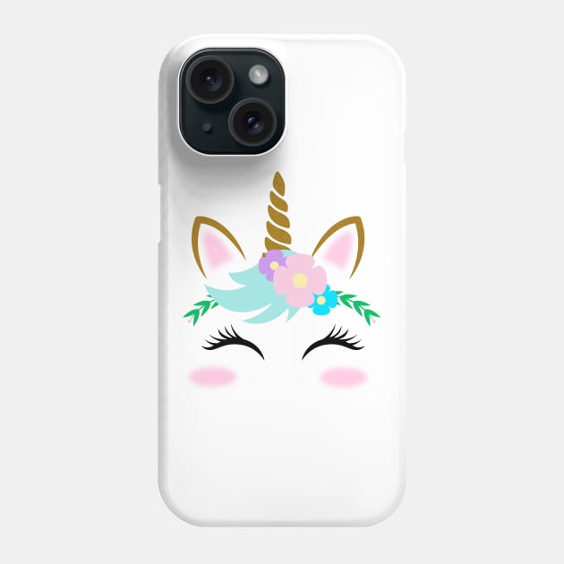 Pretty Little Unicorn Face Phone Case by DesignsbyDonnaSiggy