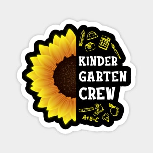 Kindergarten Crew Shirt First Day Preschool Back to School Sunflower Gift Magnet