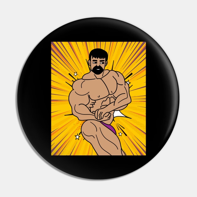 Retro Bodybuilding Lifting Weights Pin by flofin