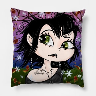 Adorable Gothic Little Vampire Witch Pillow