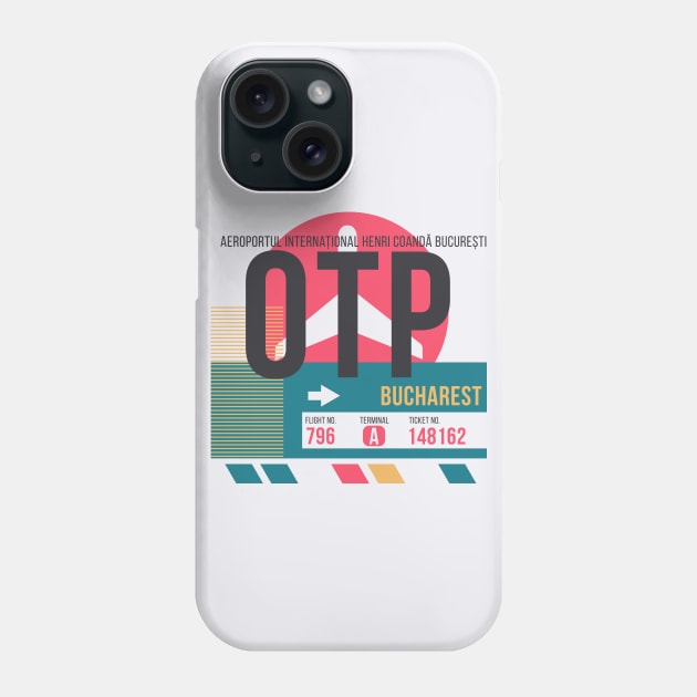 Bucharest (OTP) Airport Code Baggage Tag Phone Case by SLAG_Creative