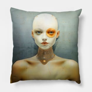 Calm Girl on Blue Pillow