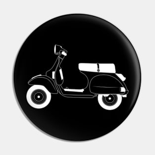 Vespa P125x White Outline Pin