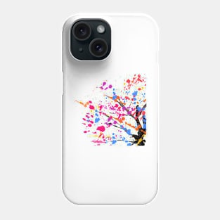 Japanese Sakura Cherry Blossom Tree Multi Colour Petals Ink Drawing Phone Case