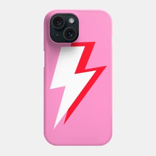 White and Red Lightning Pattern on Pink Phone Case