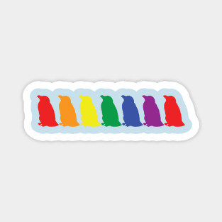 Colorful Penguins Pride Rainbow Magnet