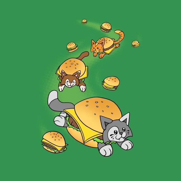 Cat Cheeseburger Train by jellysoupstudios