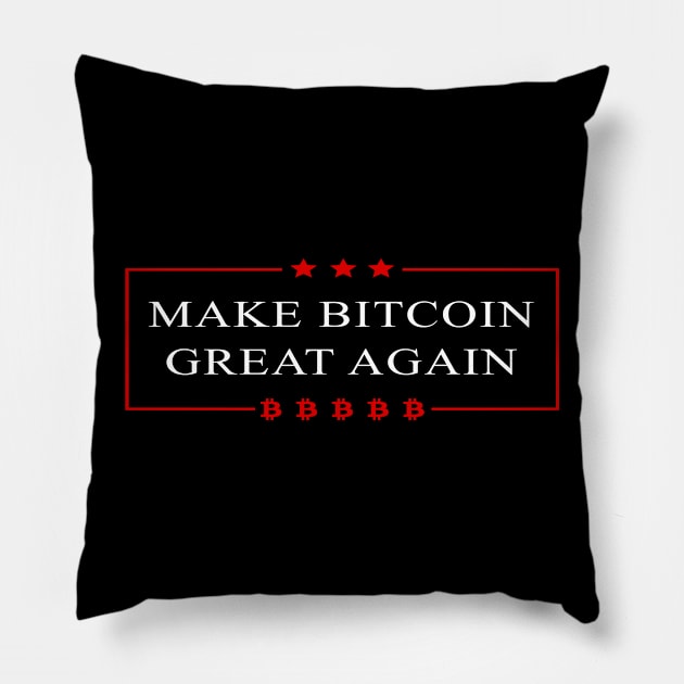Make Bitcoin Great Again - Bitcoin Funny T-Shirt Pillow by mangobanana
