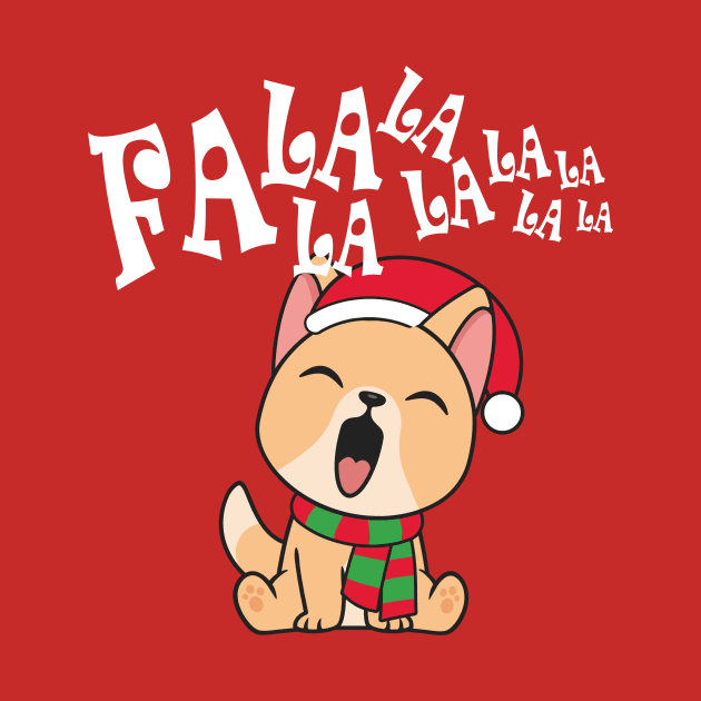 Cute Christmas Dog Singing Fa la la la Song by Jasmine Anderson