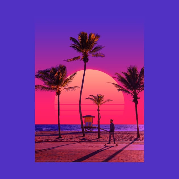 Vaporwave Sunset VI by Yagedan