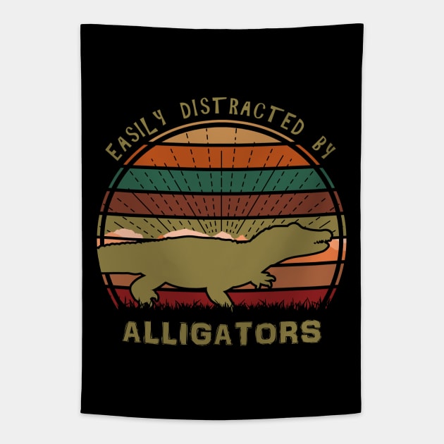 Easily Distracted By Alligators Tapestry by Nerd_art