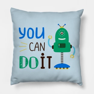 Robot You Can Do It Pillow