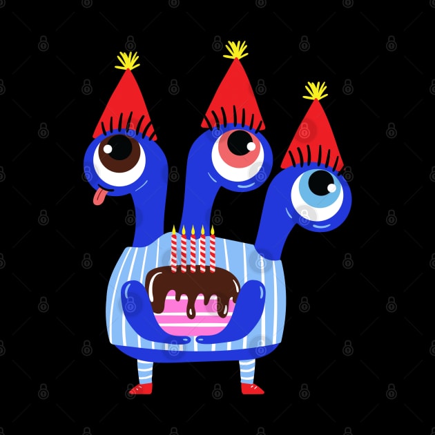 Birthday Three-headed Monster by Charaf Eddine