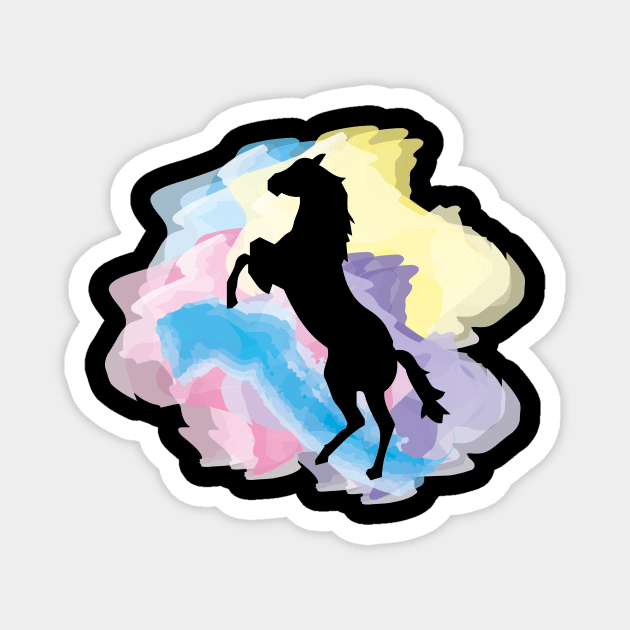 Horse lover Equestrian Watercolor artwork riding gifts Magnet by vikki182@hotmail.co.uk