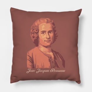 Jean-Jacques Rousseau Artsy Coral Portrait Pillow