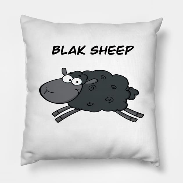 BLAK SHEEP Pillow by WriteitonyourheartCo