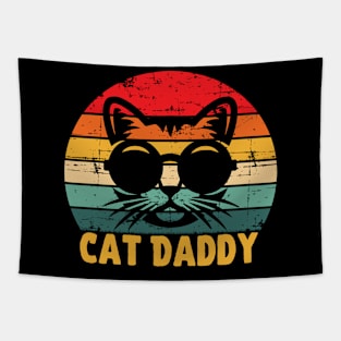 Vintage Cat Daddy Father's Day Funny Cat Lover Tapestry