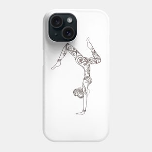 Yoga handstand with patterned girl Phone Case