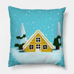 Winter Cabin Pillow