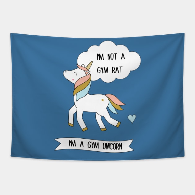 I'm not a gym rat - I'm a gym unicorn Tapestry by grafart