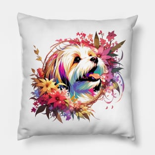 Havanese Joyful Portrait, A Mother's Day Dog Mom Gift Pillow