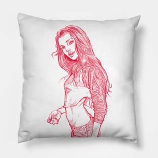 Ola Red Line Pillow