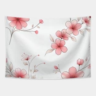 Pink Flowers Tapestry