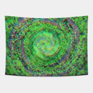 Diamond Swirl of Summer Green Leafs Tapestry