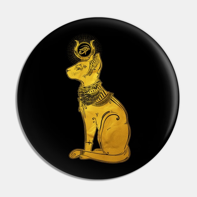 Bastet Golden (the cat goddess) Pin by DISOBEY