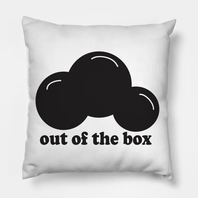 out of the box black Pillow by Aspita