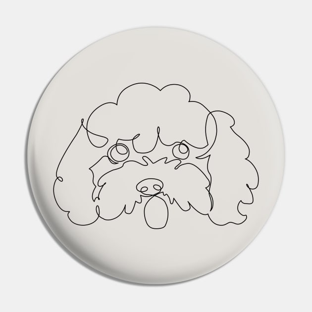 One Line Poodle Pin by huebucket