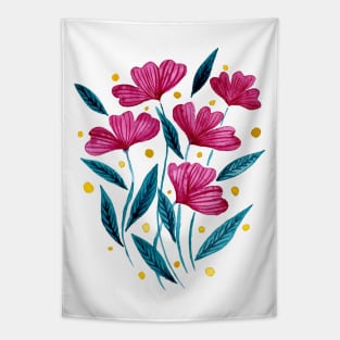 Cute florals - pink and teal Tapestry