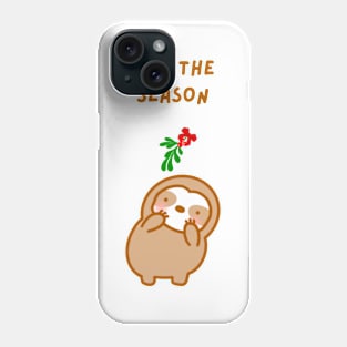 Tis the Season Christmas Mistletoe Sloth Phone Case