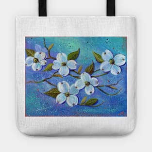 white dogwood flowers Tote