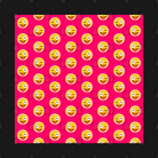 Winking Face with Tongue Emoji Pattern by williamcuccio