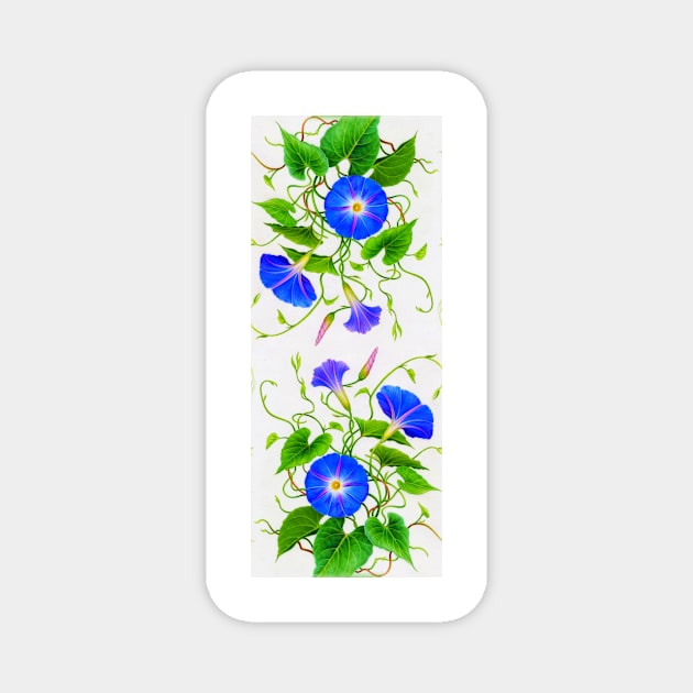 Morning Glory floral pattern Magnet by redwitchart