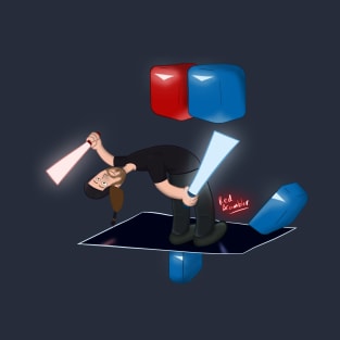 Shane Harris playing beat saber Colored T-Shirt