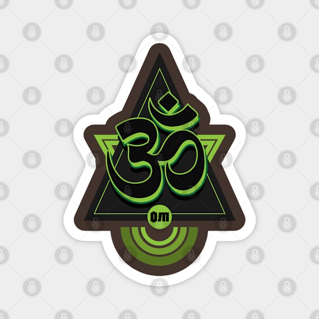 Green Om Session Magnet by CTShirts