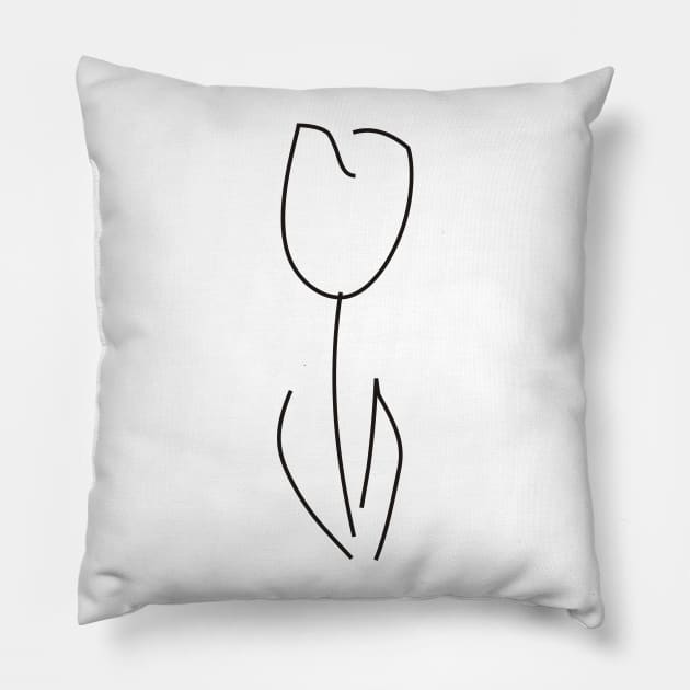 Fringe white tulip Pillow by tomperys