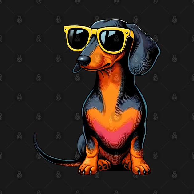 Funny Dachshund with Sunglasses by CreativeSparkzz