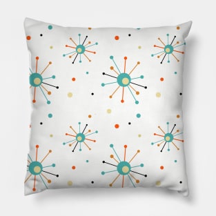 Atomic Age Colorful Starburst Mid Century Pattern Pillow