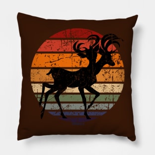 Mutated Deer Retro Sunset (Distressed Version) Pillow