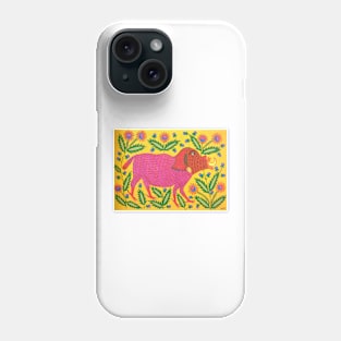 Maria Primachenko - another beast has run into flowers 1983 Phone Case